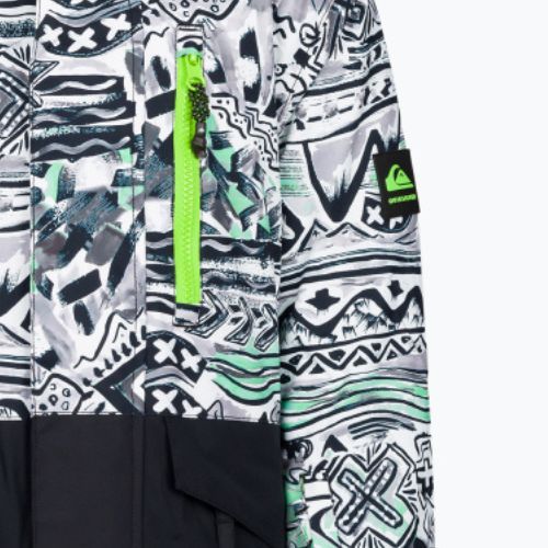 Dětská snowboardová bunda Quiksilver Mission Printed Block černá-bílá EQBTJ03147