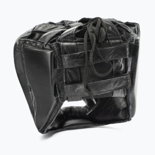 Pánská boxerská helma EVERLAST Leather s ochranou tváře a brady černá 350 BLK - S/M