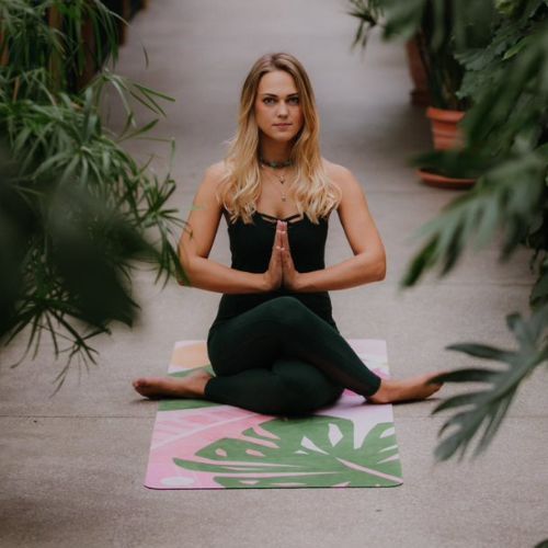 Cestovní podložka na jógu Moonholi TROPICANA TRAVEL 1,5 mm růžová SKU-120