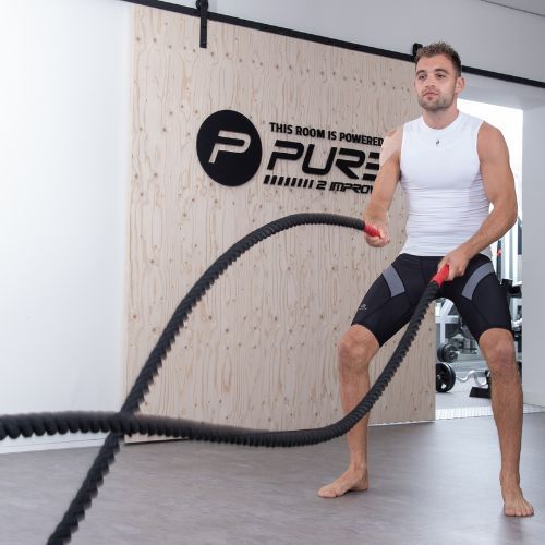 Tréninkové posilovací lano Pure2Improve Battle Rope černé P2I200810
