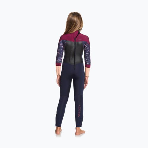 Dětský neopren   ROXY 3/2 Syncro Teeny BZ FLT dark navy/red plum/sunset glow