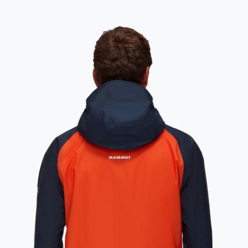 Pánská hardshell bunda MAMMUT Kento Light HS oranžovo-tmavě modrá