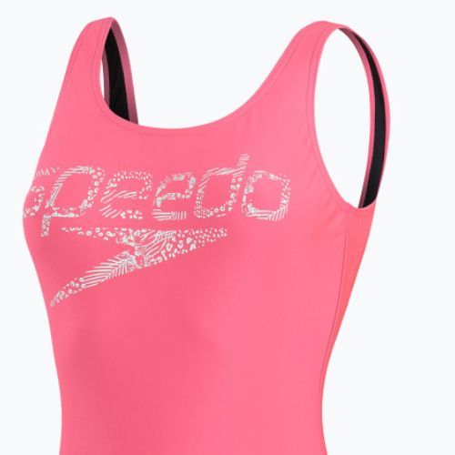 Dámské jednodílné plavky Speedo Logo Deep U-Back růžové 68-12369A657