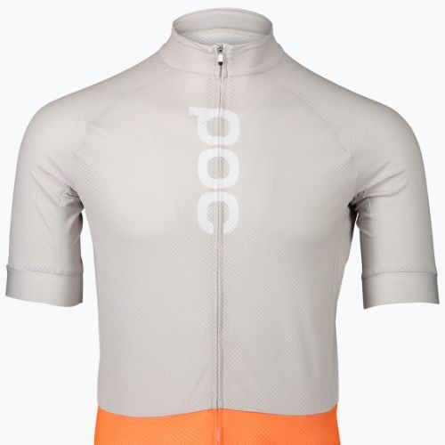 Pánský cyklistický dres POC Essential Road Logo granite grey/zink orange