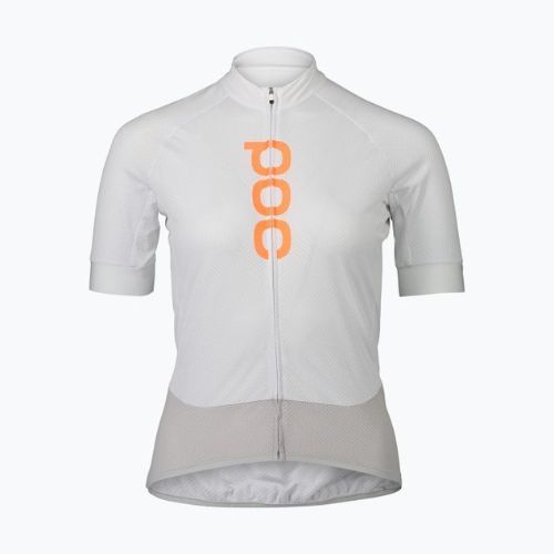 Dámský cyklistický dres POC Essential Road Logo hydrogen white/granite grey