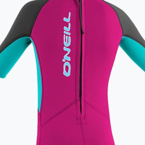 Dětský neopren O'Neill Toddler Reactor-2 2 mm Back Zip S/S dr8/berry/lt aqua/graph