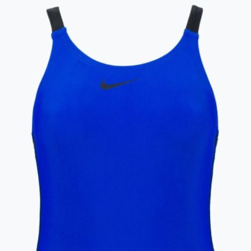 Dámské jednodílné plavky Nike Logo Tape Fastback modré NESSB130-416