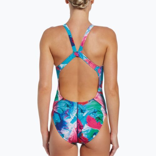 Dámské jednodílné plavky Nike Multiple Print Fastback fialové NESSC010-593