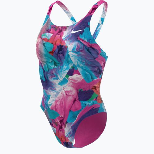Dámské jednodílné plavky Nike Multiple Print Fastback fialové NESSC010-593