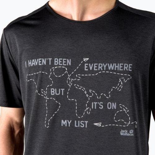 Pánské trekingové tričko Jack Wolfskin Pack & Go Travel černé 1808551_6000