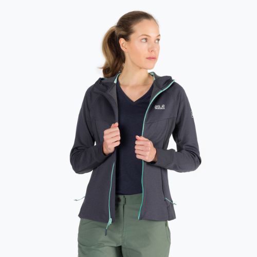 Dámská fleece mikina Jack Wolfskin Hydro Grid šedá 1709911_1389