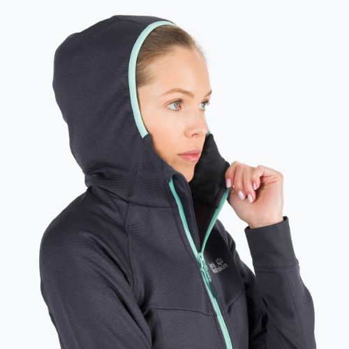 Dámská fleece mikina Jack Wolfskin Hydro Grid šedá 1709911_1389