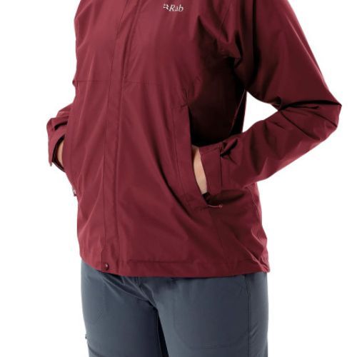Dámská nepromokavá bunda Rab Downpour Eco bordová QWG-83-HD-08