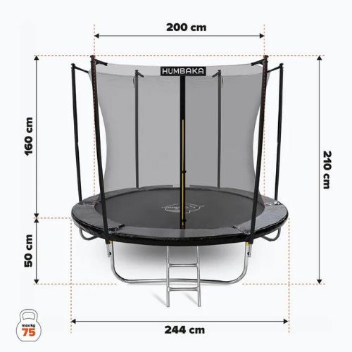 HUMBAKA Eco 244 cm černá ECO-8' Trampolíny