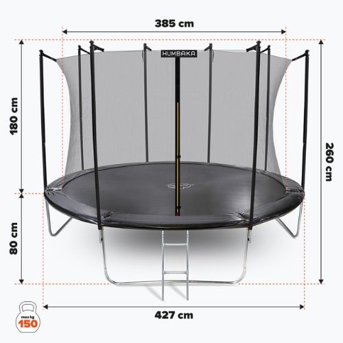 HUMBAKA Eco 427 cm černá ECO-14' Trampolíny