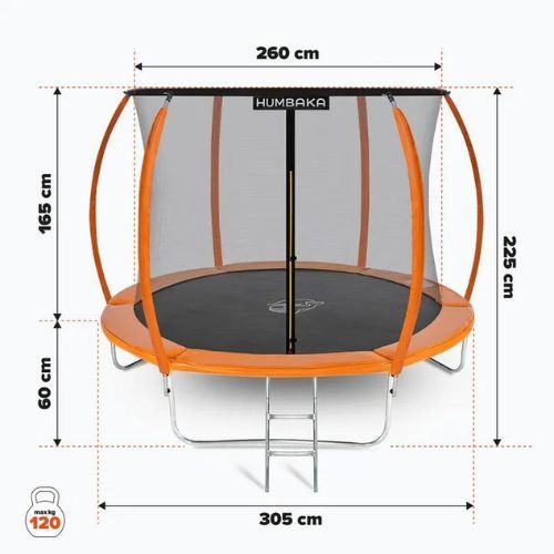 Trampolína HUMBAKA Super 305 cm oranžová Super-10'