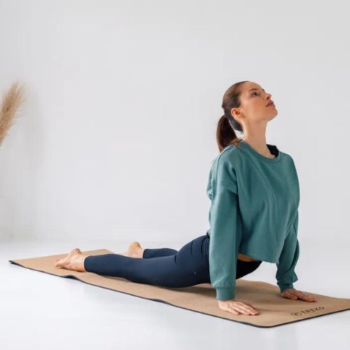 XTREXO Podložka na jógu TPE korek 6 mm černá YM-C01C