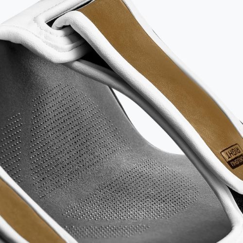 Hayabusa T3 Striking Shin Guards bílé a zlaté chrániče holení T3SSG