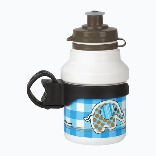 Dětská cyklistická láhev s držákem Polisport Elephant+ 300 ml white/blue