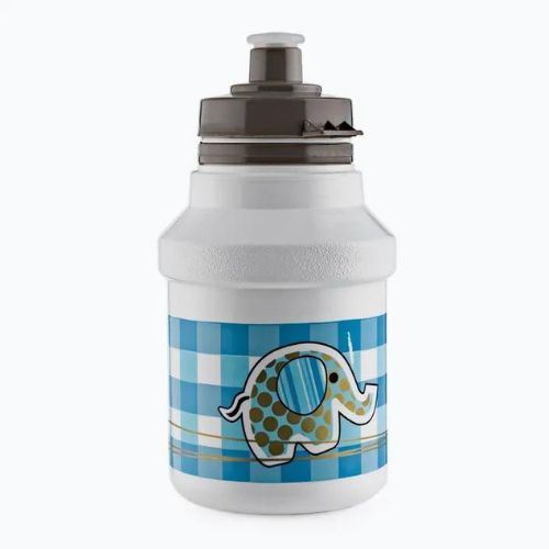 Dětská cyklistická láhev s držákem Polisport Elephant+ 300 ml white/blue