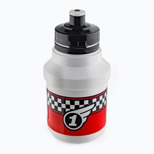 Dětská cyklistická láhev s držákem Polisport Race+ 300 ml white/red