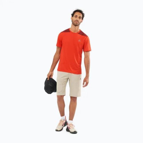 Pánské trekingové tričko Salomon Outline SS červené LC1715200