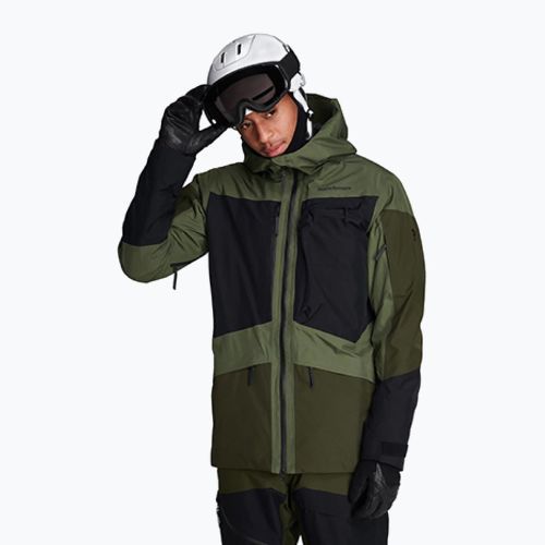 Pánská lyžařská bunda Peak Performance Gravity 2L GoreTex zeleno-černá G78252020