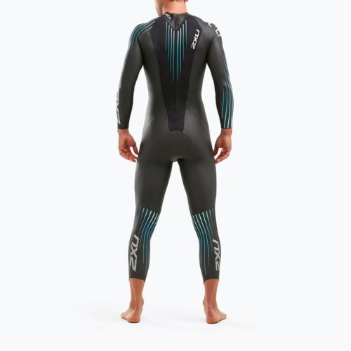Pánský triatlonový neopren 2XU Propel 1 black/blue ombre