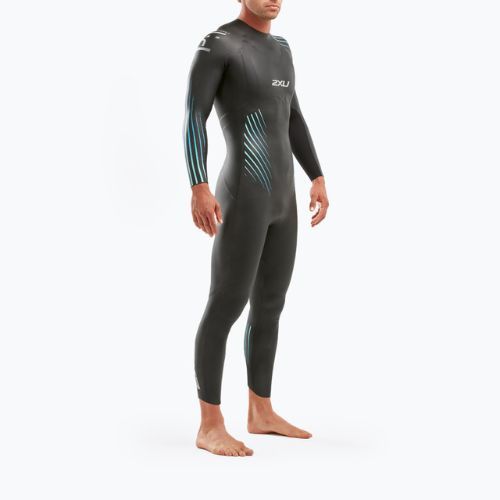 Pánský triatlonový neopren 2XU Propel 1 black/blue ombre