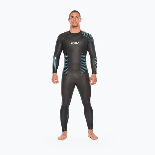 Pánský triatlonový neopren 2XU Propel 1 black/blue ombre