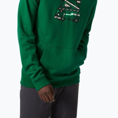 Pánská trekingová mikina Helly Hansen F2F Organic Cotton Hoodie 486 green 62934