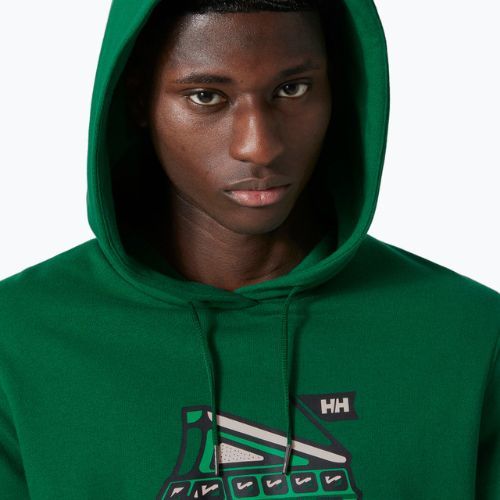 Pánská trekingová mikina Helly Hansen F2F Organic Cotton Hoodie 486 green 62934
