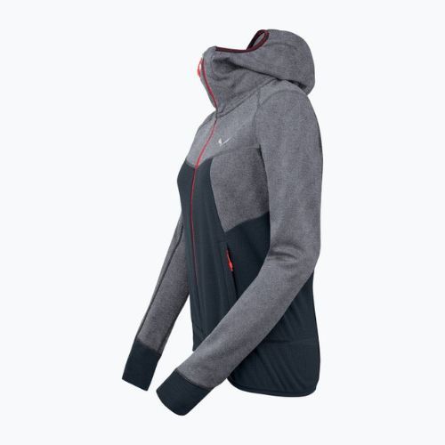 Salewa Puez Hybrid PL FZ Hoody dámská fleecová mikina šedo-zelená 00-0000027389