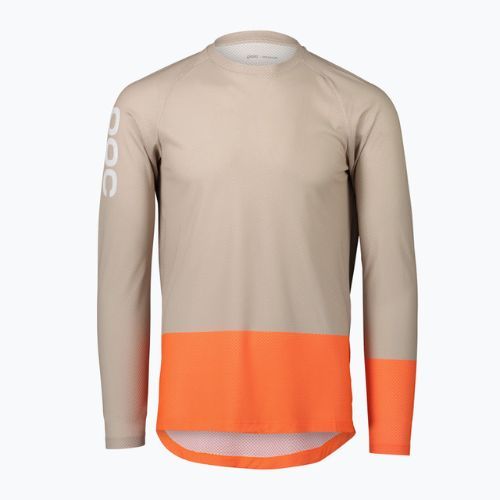 Pánské cyklistické oblečení s dlouhým rukávem POC MTB Pure light sandstone beige/zink orange