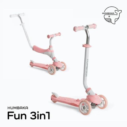 Dětská koloběžka HUMBAKA Fun 3in1 růžová KS002