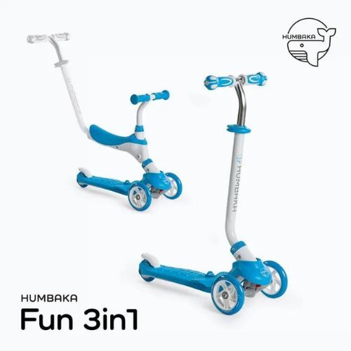 Dětská koloběžka HUMBAKA Fun 3in1 modrý KS002