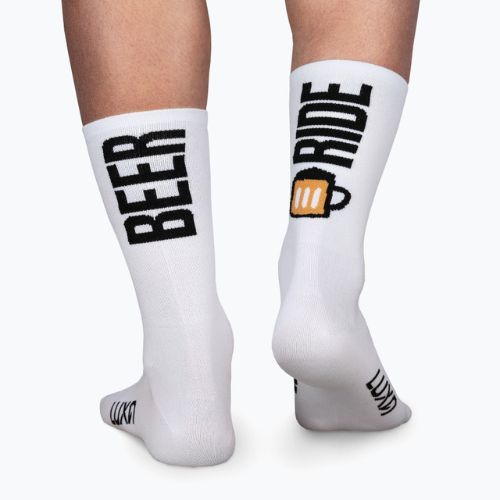 LUXA Beer Ride cyklistické ponožky bílé LAM21SBRWS1
