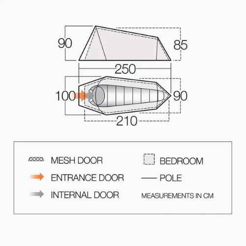 Turistický stan pro 1 osobu Vango Soul 100 zelený TERSOUL T15077