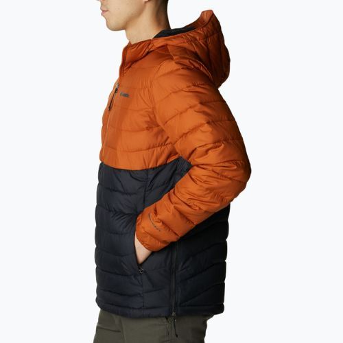 Pánská péřová bunda Columbia Powder Lite Anorak oranžovo-černá
