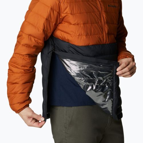 Pánská péřová bunda Columbia Powder Lite Anorak oranžovo-černá