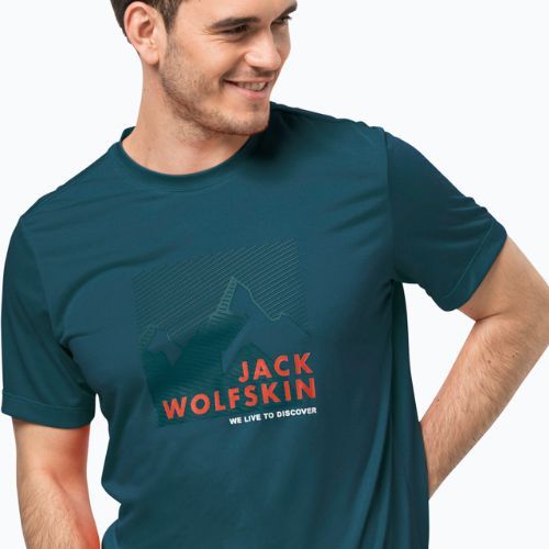 Pánské tričko Jack Wolfskin Hiking Graphic modré 1808761_4133