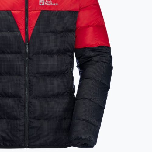 Pánská péřová bunda Jack Wolfskin Dna Tundra Down Hoody černo-červená 1206612_2206_006