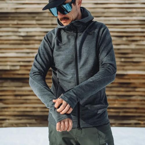 Pánská trekingová mikina POC Merino Zip Hood sylvanite grey melange