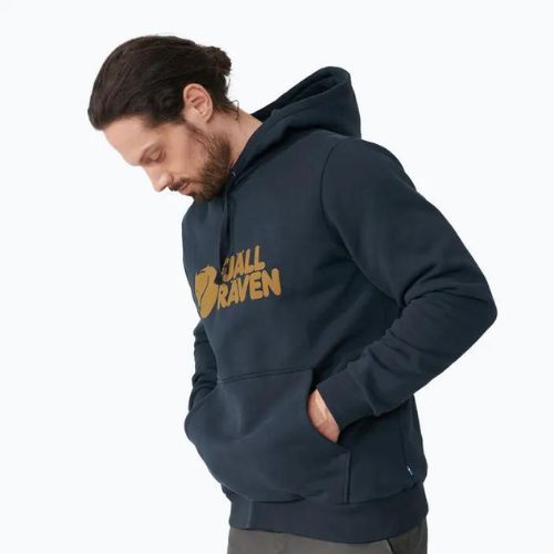 Pánská mikina s kapucí Fjällräven Logo navy blue F84144