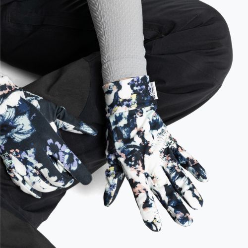 Dámské snowboardové rukavice ROXY Hydrosmart Liner 2021 true black black flowers