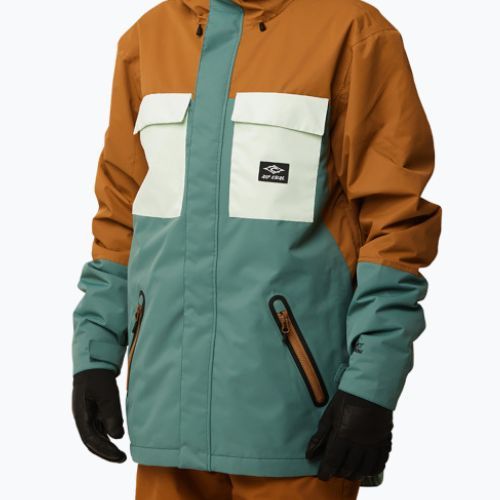 Pánská zeleno-hnědá snowboardová bunda Rip Curl Pinnacle 004MOU 146
