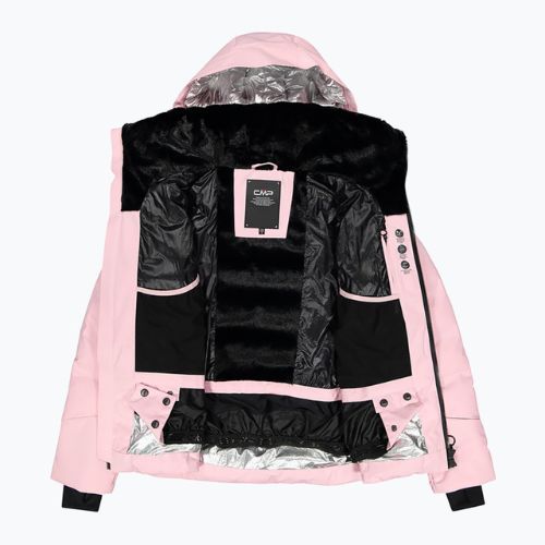 Dámská péřová bunda CMP Fix Hood růžová 32W0266
