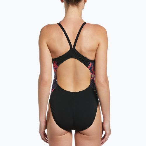 Dámské jednodílné plavky Nike Multiple Print Racerback Splice One black NESSC051-001