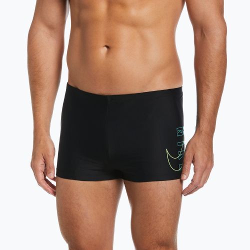 Pánské plavecké boxerky Nike Reflect Logo Square Leg černé NESSC583