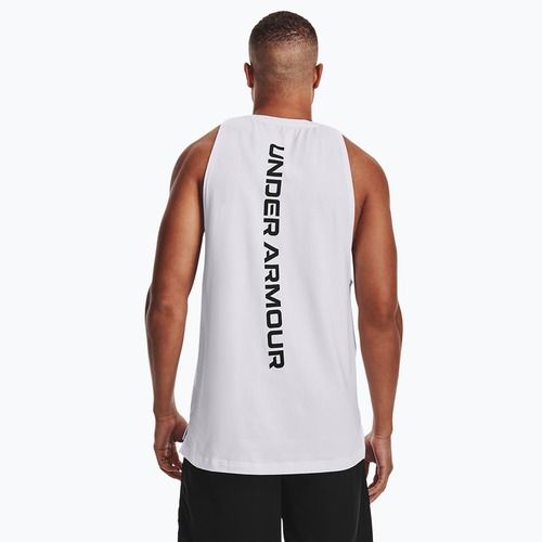 Pánský basketbalový míč Under Armour Baseline Cotton Tank 100 bílo-černá UAR-1361901100-100